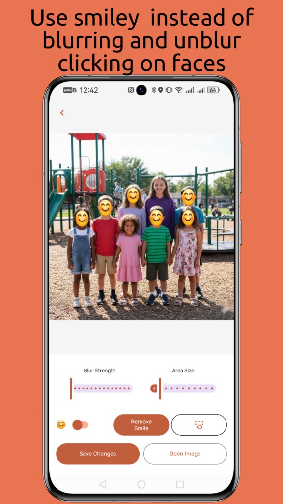 Use smiley emoji instead of blurring faces